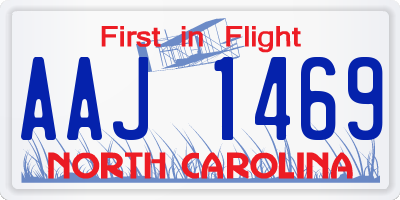 NC license plate AAJ1469