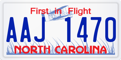 NC license plate AAJ1470