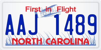 NC license plate AAJ1489