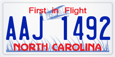 NC license plate AAJ1492