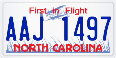 NC license plate AAJ1497
