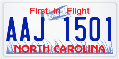 NC license plate AAJ1501