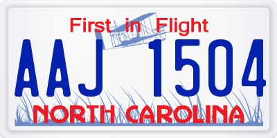 NC license plate AAJ1504