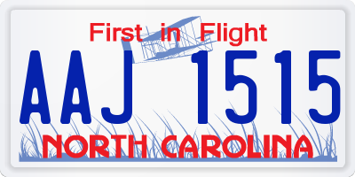 NC license plate AAJ1515