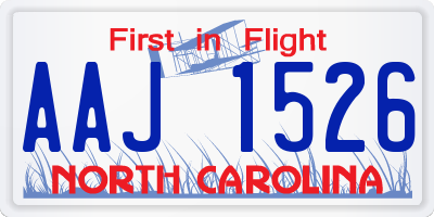 NC license plate AAJ1526