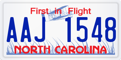 NC license plate AAJ1548