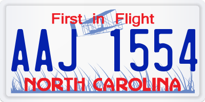 NC license plate AAJ1554