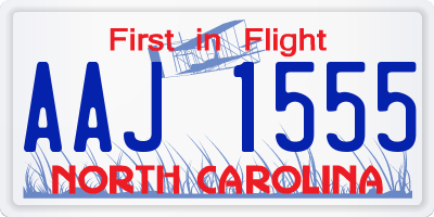 NC license plate AAJ1555