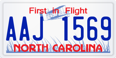 NC license plate AAJ1569