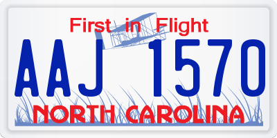 NC license plate AAJ1570