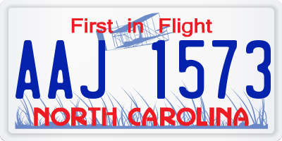 NC license plate AAJ1573