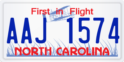NC license plate AAJ1574