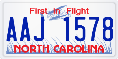 NC license plate AAJ1578