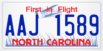 NC license plate AAJ1589
