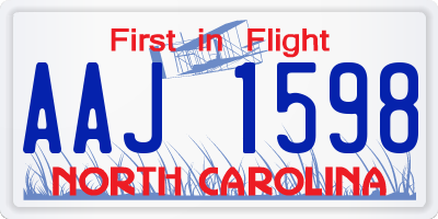 NC license plate AAJ1598