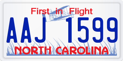 NC license plate AAJ1599