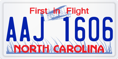 NC license plate AAJ1606