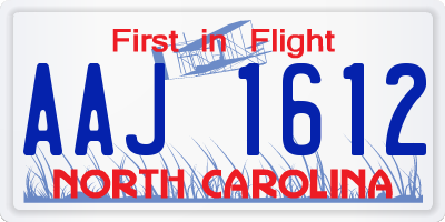 NC license plate AAJ1612