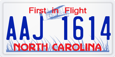NC license plate AAJ1614