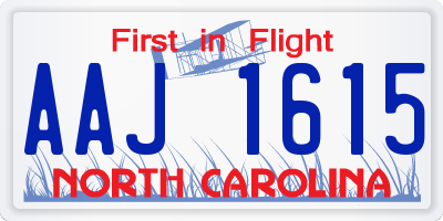 NC license plate AAJ1615