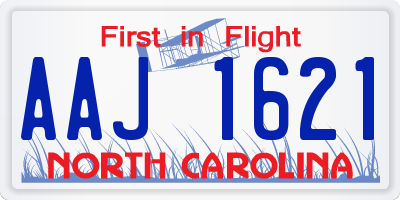 NC license plate AAJ1621