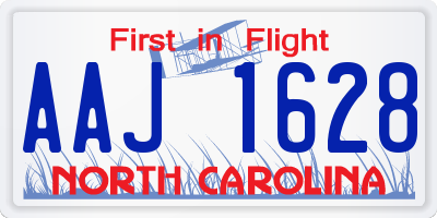 NC license plate AAJ1628