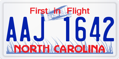 NC license plate AAJ1642