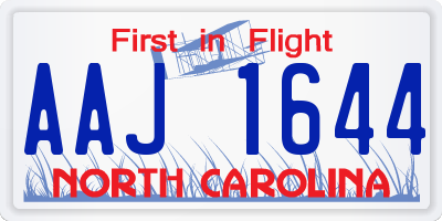 NC license plate AAJ1644