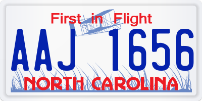 NC license plate AAJ1656