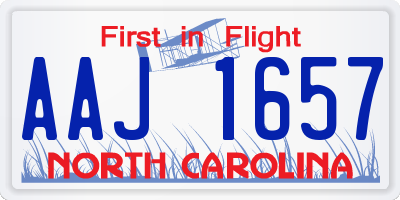 NC license plate AAJ1657