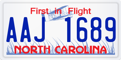 NC license plate AAJ1689