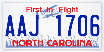NC license plate AAJ1706