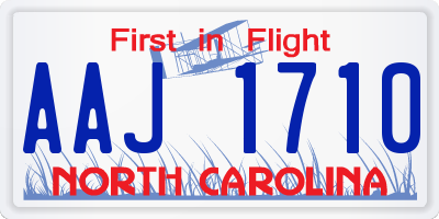 NC license plate AAJ1710
