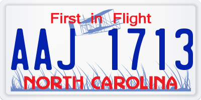 NC license plate AAJ1713