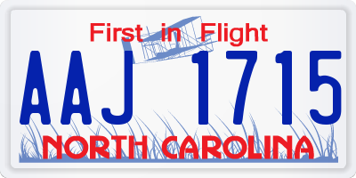 NC license plate AAJ1715