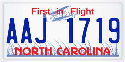 NC license plate AAJ1719