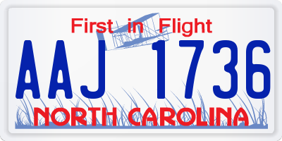 NC license plate AAJ1736