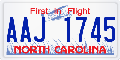 NC license plate AAJ1745