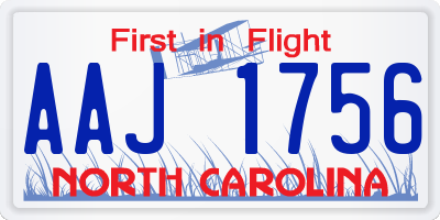 NC license plate AAJ1756