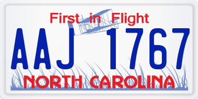NC license plate AAJ1767