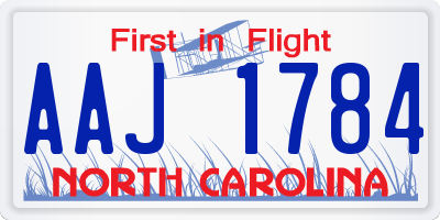 NC license plate AAJ1784