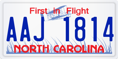 NC license plate AAJ1814