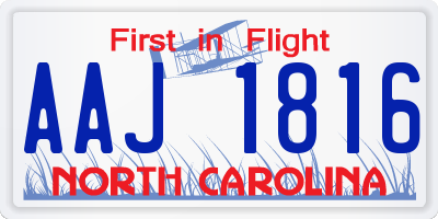 NC license plate AAJ1816