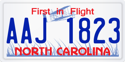 NC license plate AAJ1823