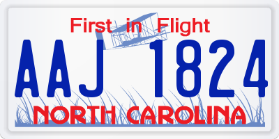 NC license plate AAJ1824
