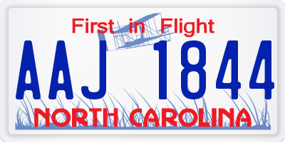 NC license plate AAJ1844