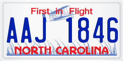 NC license plate AAJ1846