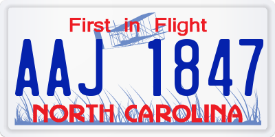 NC license plate AAJ1847