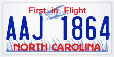 NC license plate AAJ1864