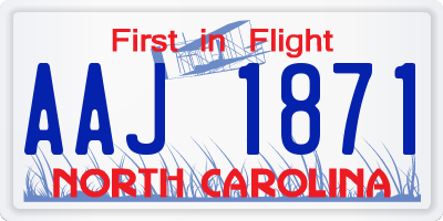NC license plate AAJ1871